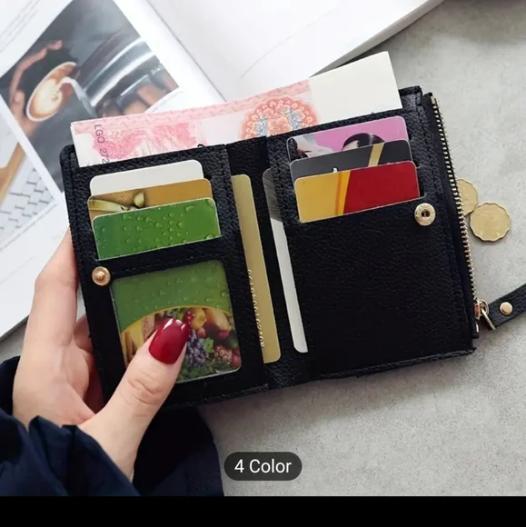 🆕️ NWT Embroidered Cherries Black Wallet - Picture 3 of 3